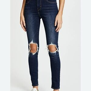 Levi's Dark Blue Distressed 721 Skinny Jeans